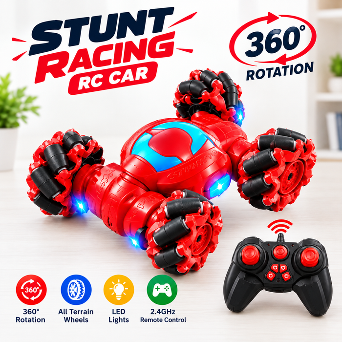 360° Stunt RC Car – LED Lights & Remote Control