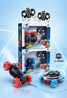 4WD Stunt Racing RC Car with Mecanum Wheels, Mist Spray & Watch Control