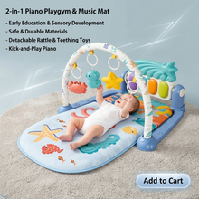 2-in-1 Baby Piano Play Gym & Music Mat