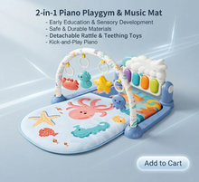 2-in-1 Baby Piano Play Gym & Music Mat