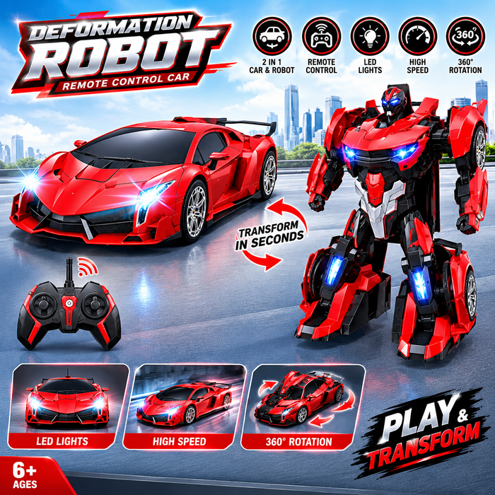 2-in-1 Transforming RC Car Robot – Remote Control Toy