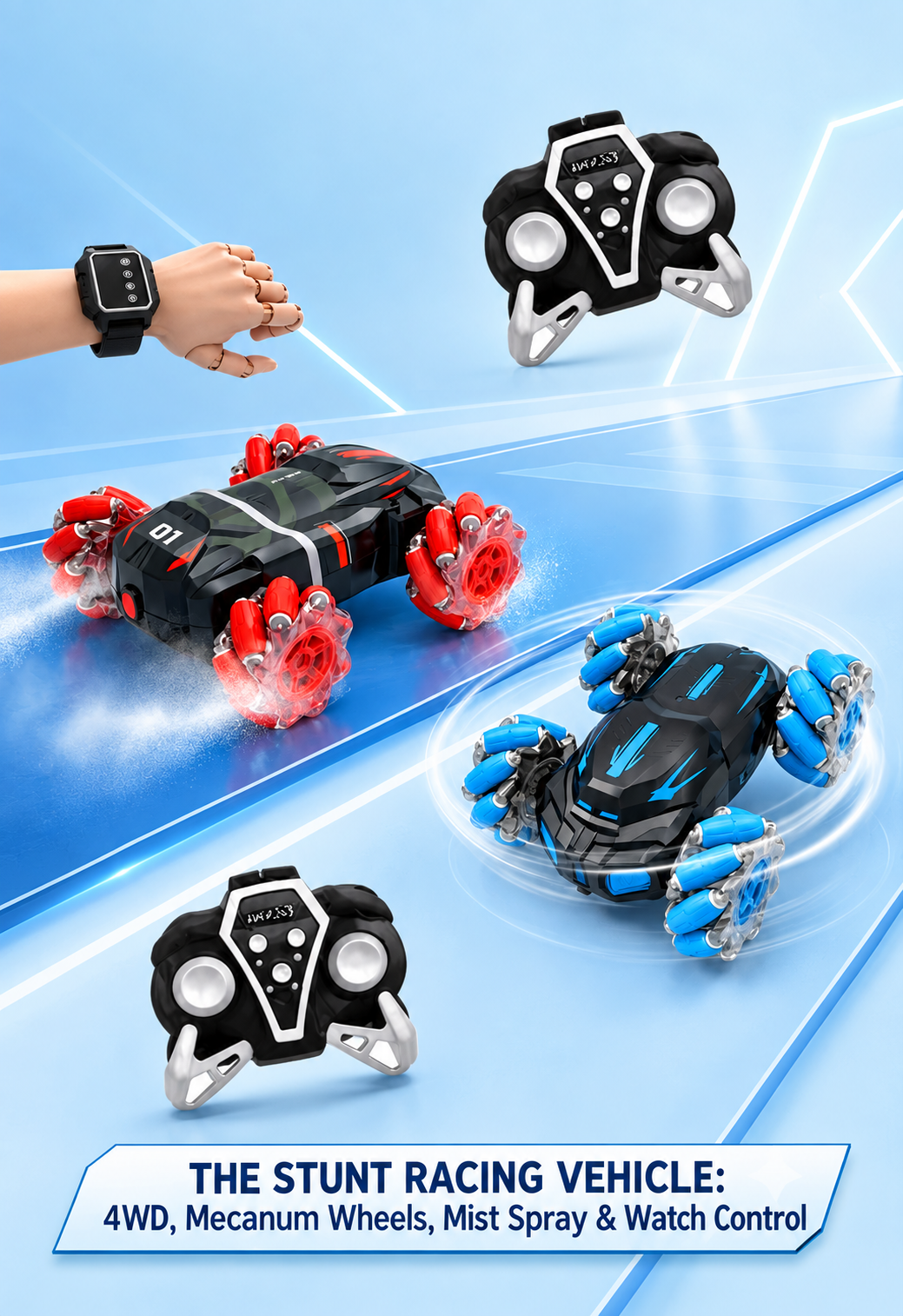 4WD Stunt RC Car with Mist Spray & Watch Control